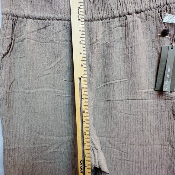 SOFT SURROUNDINGS Wide Leg Pants Womens Oceo Gauze Size Medium Taupe Tan NWT - Picture 5 of 14